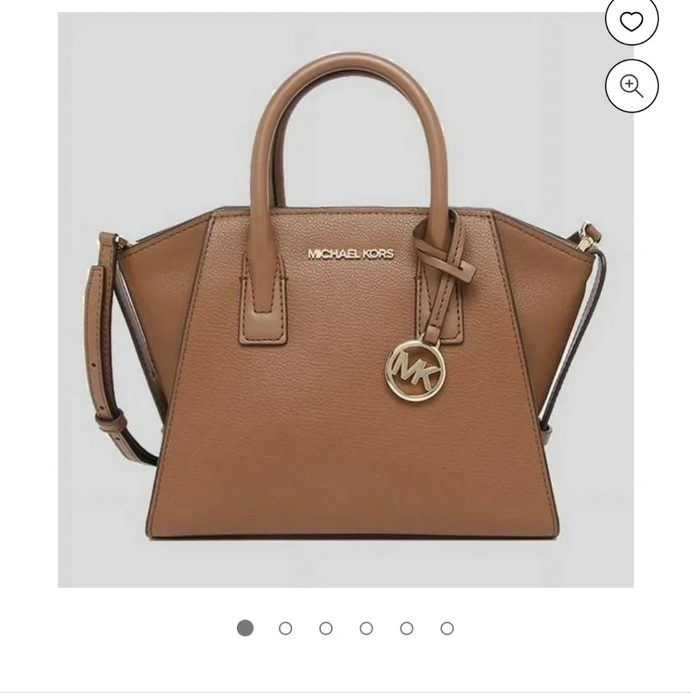 Michael Kors Avril Small Leather Top Zip Satchel with Charm